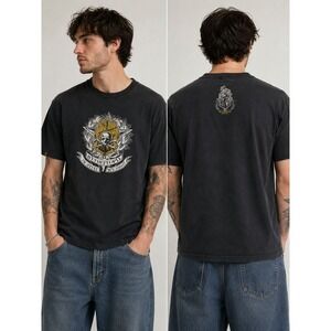 Vintage WeThePeople In Steel We Trust Graphic Tee Faded Black Large